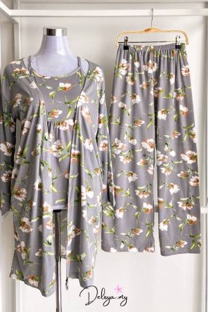 Pyjamas Robe 3-Piece Set Dark Grey Snowdrop (D17)