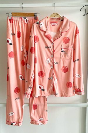 Pyjamas Long Sleeve Peach Fruit (I24)
