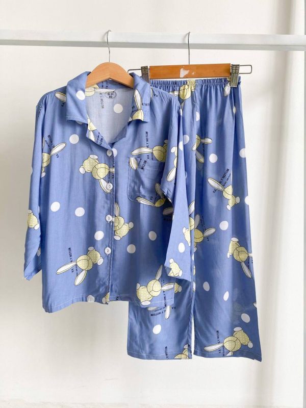Short Sleeve Kids Pyjamas Cute Rabbit