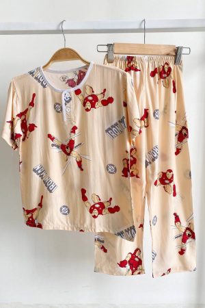 Short Sleeve Kids Pyjamas Iron Man