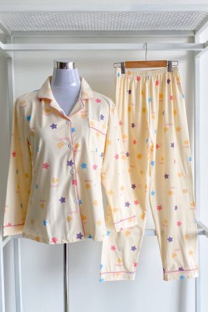 Pyjamas Long Sleeve Yellow Cream Star