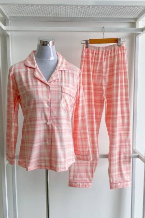 Pyjamas Long Sleeve Pink Madras