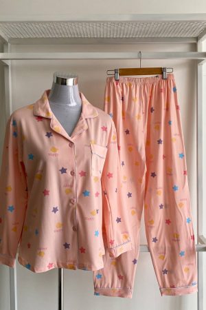 Pyjamas Long Sleeve Peach Star