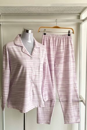 Pyjamas Long Sleeve Lavender String