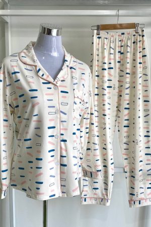 Pyjamas Long Sleeve White Tiny Shape