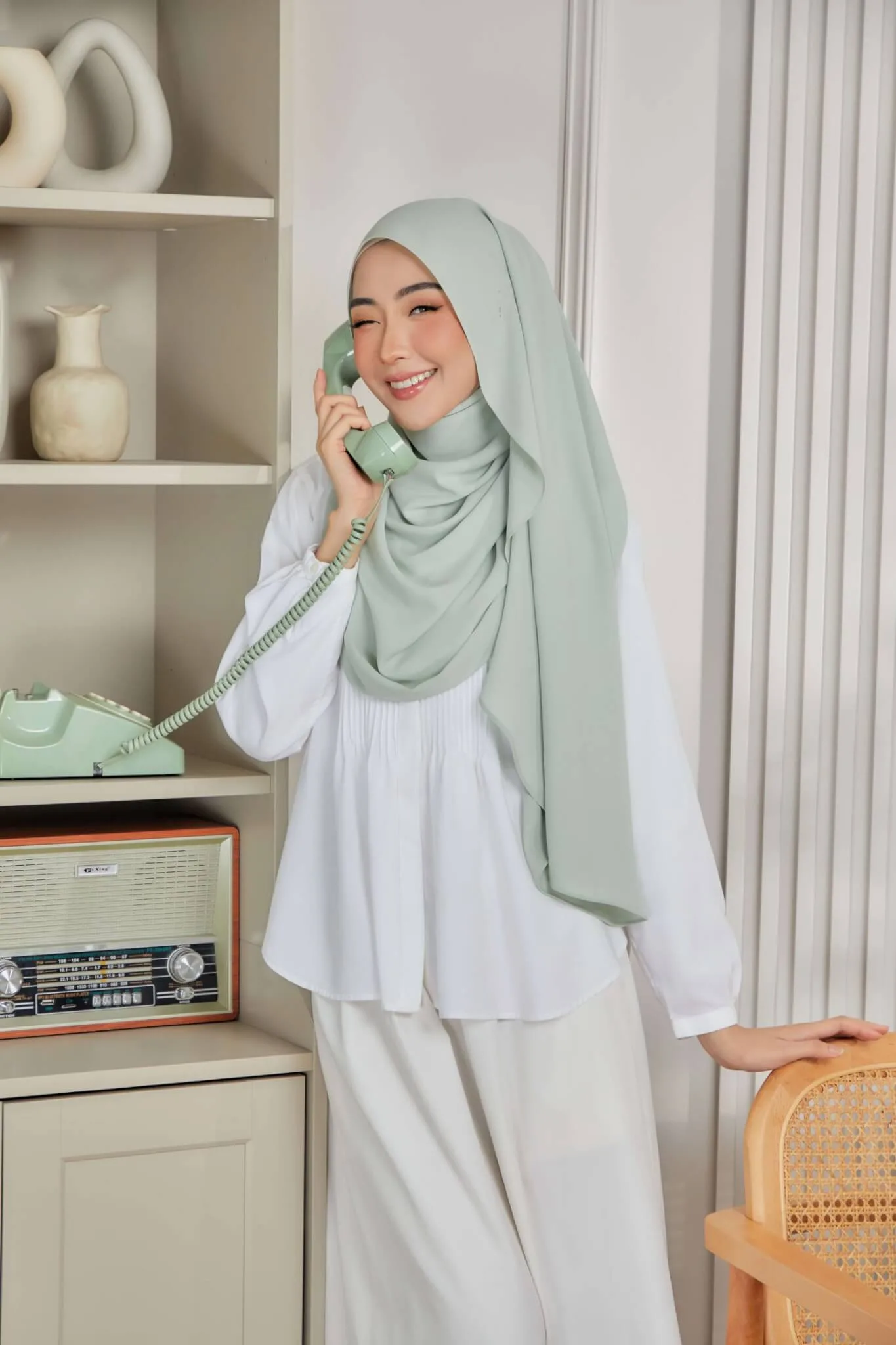 Luna Shawl In Sage - Image 2